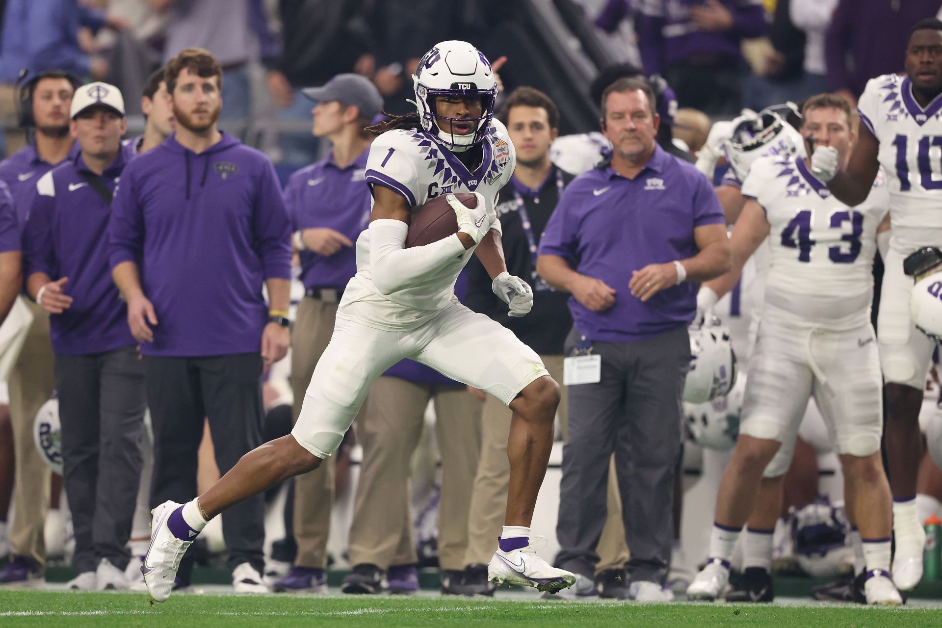 Johnston during Vrbo Fiesta Bowl - Michigan v TCU