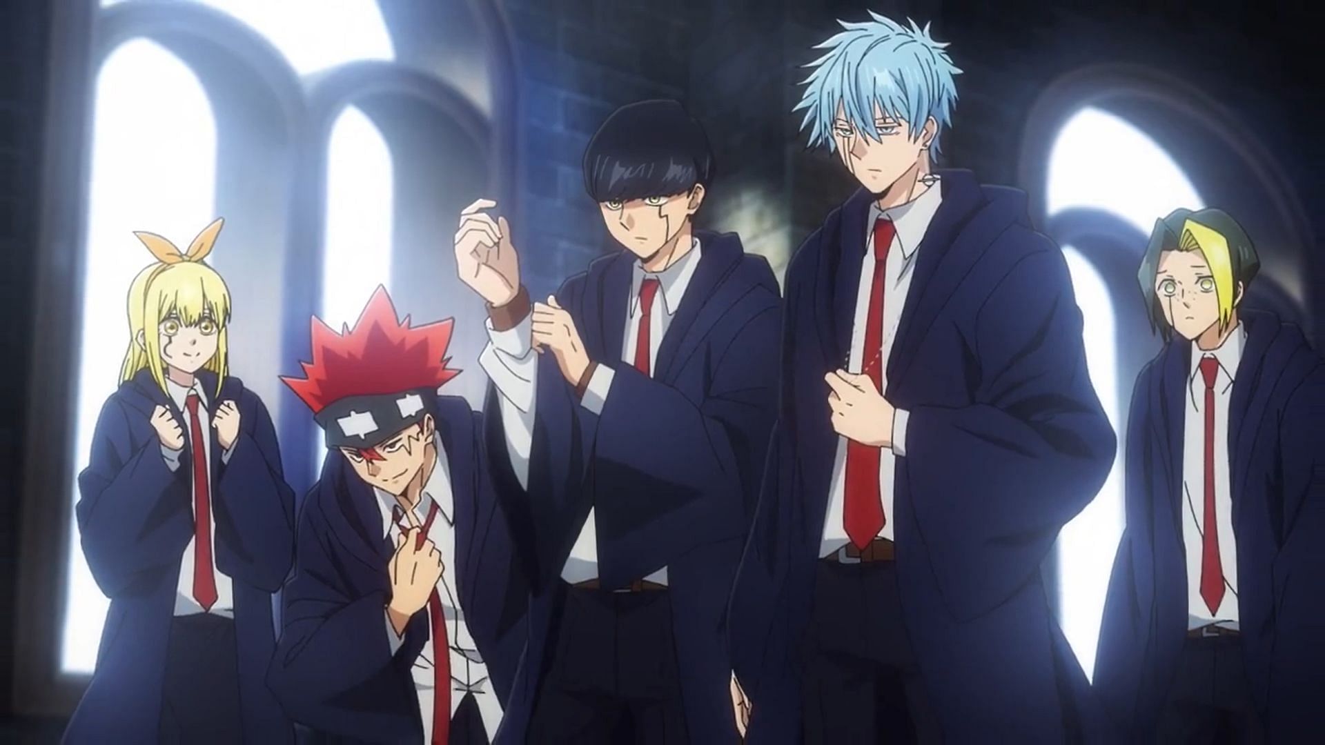 Mash and his friends as seen in Mashle: Magic and Muscles episode 7 (Image via A-1 Pictures)