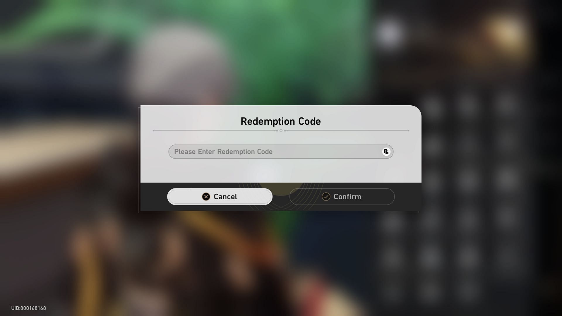 Using the in-game option to redeem codes (Image via HoYoverse)
