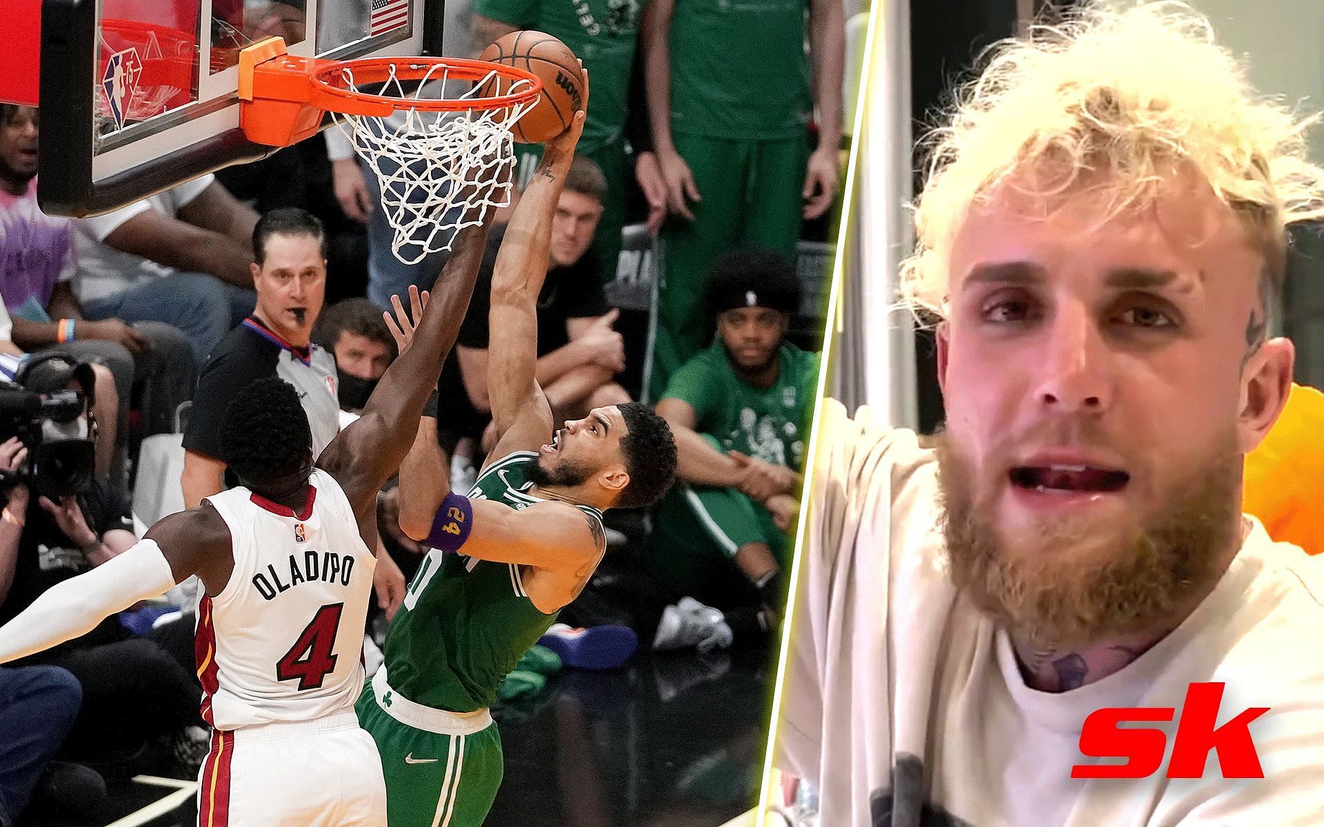 Jake Paul reacts to the razor-close game between Boston Celtics and Miami Heat [Image credits: @betr on Twitter]