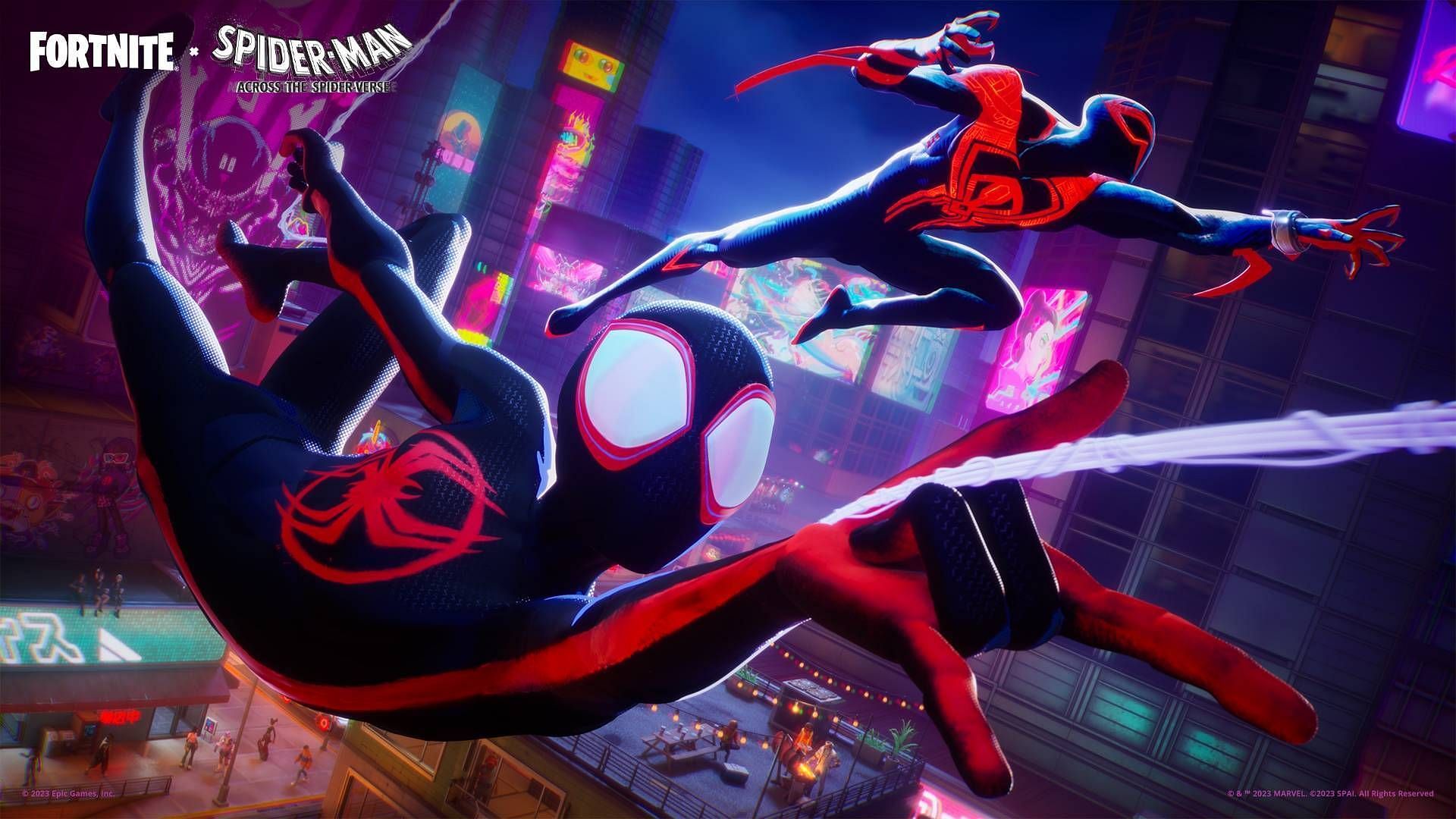 The Spider-Man 2099 Fortnite skin is available (Image via Epic Games)