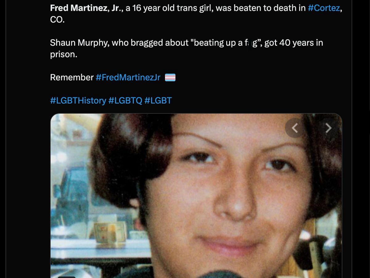 Fred Martinez Jr. was only 16 years old when he was murdered (Image via @WalterKlingler/Twitter)