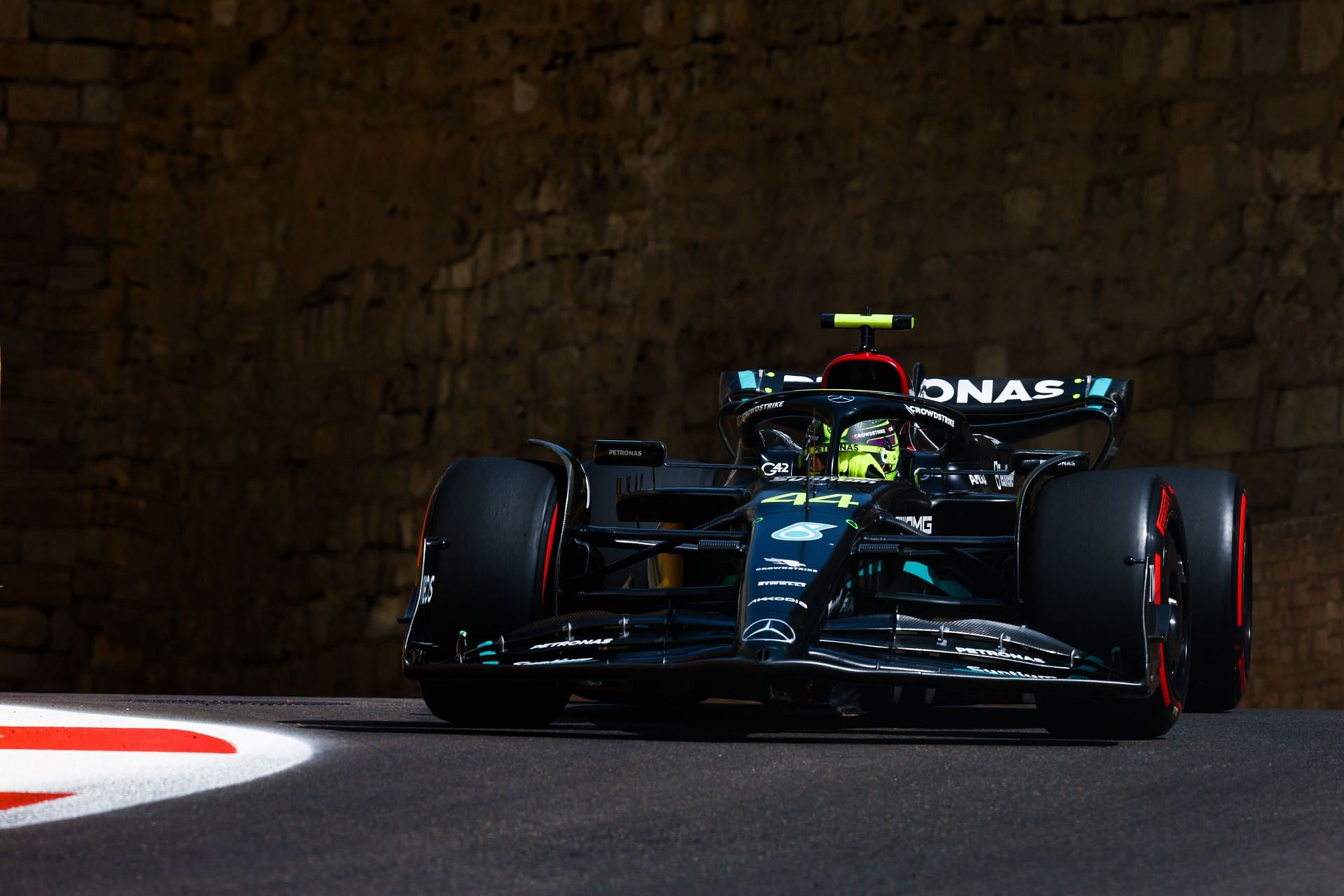 Lewis Hamilton in the Mercedes W14