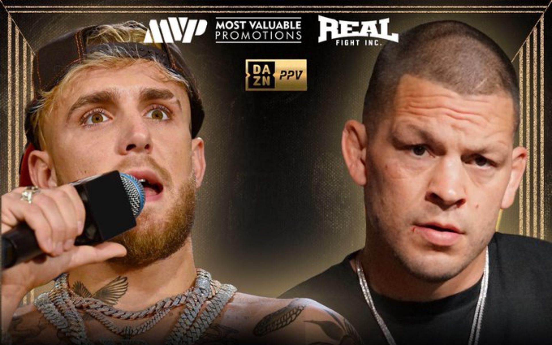 Jake Paul and Nate Diaz will go head-to-head in a press conference today [Image Credit: http://twitter.com/MostVpromotions]