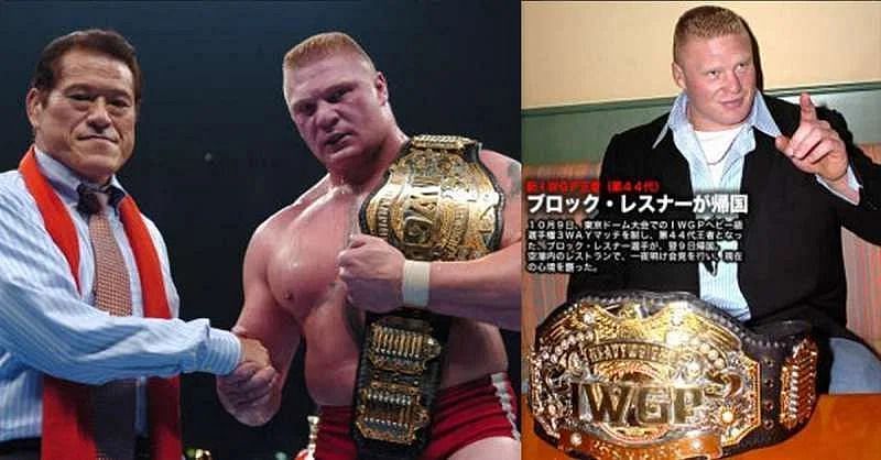 Brock Lesnar won the IWGP Heavyweight Championship on his debut at the Tokyo Dome