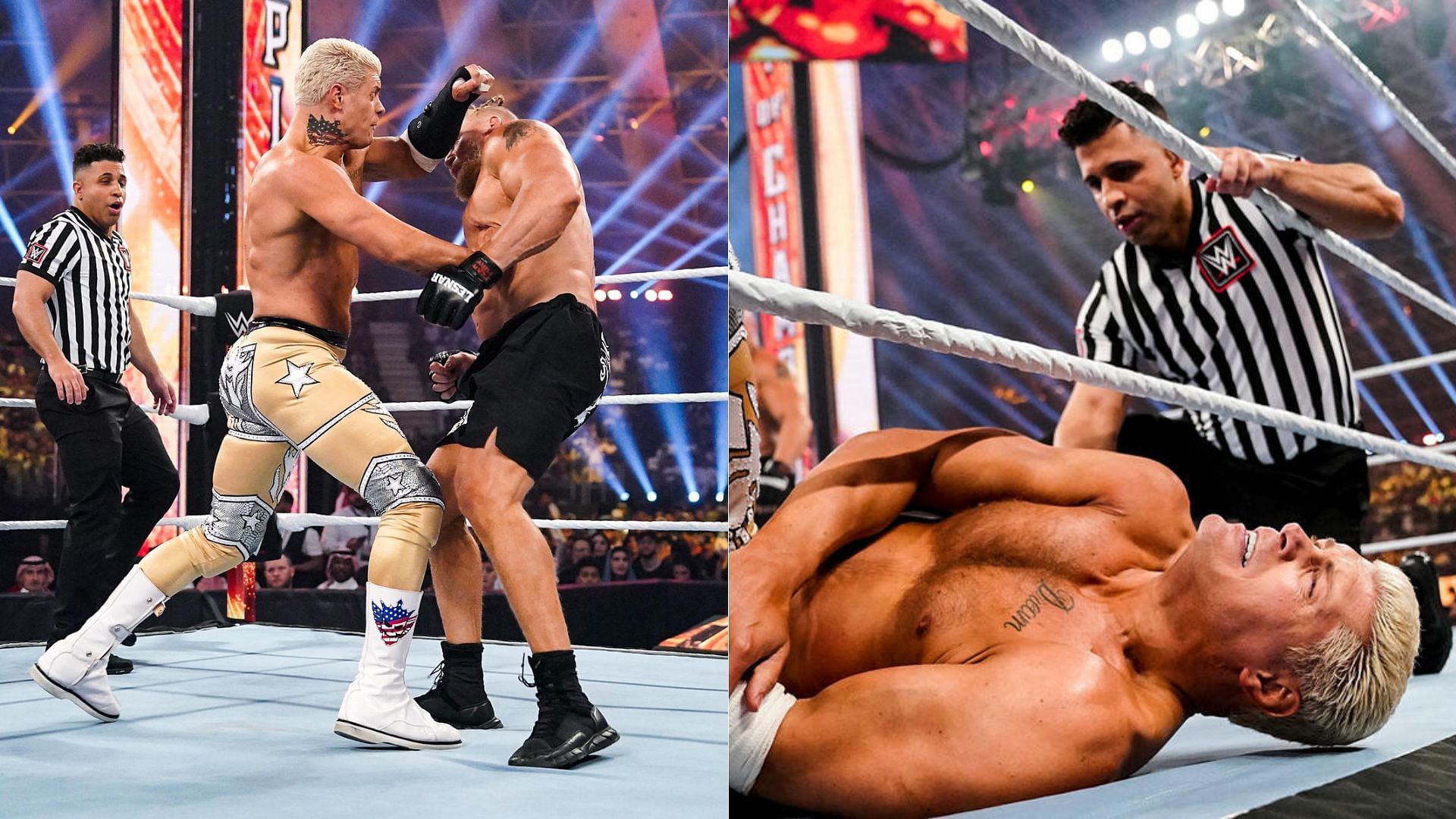Brock Lesnar defeated Cody Rhodes in Saudi Arabia