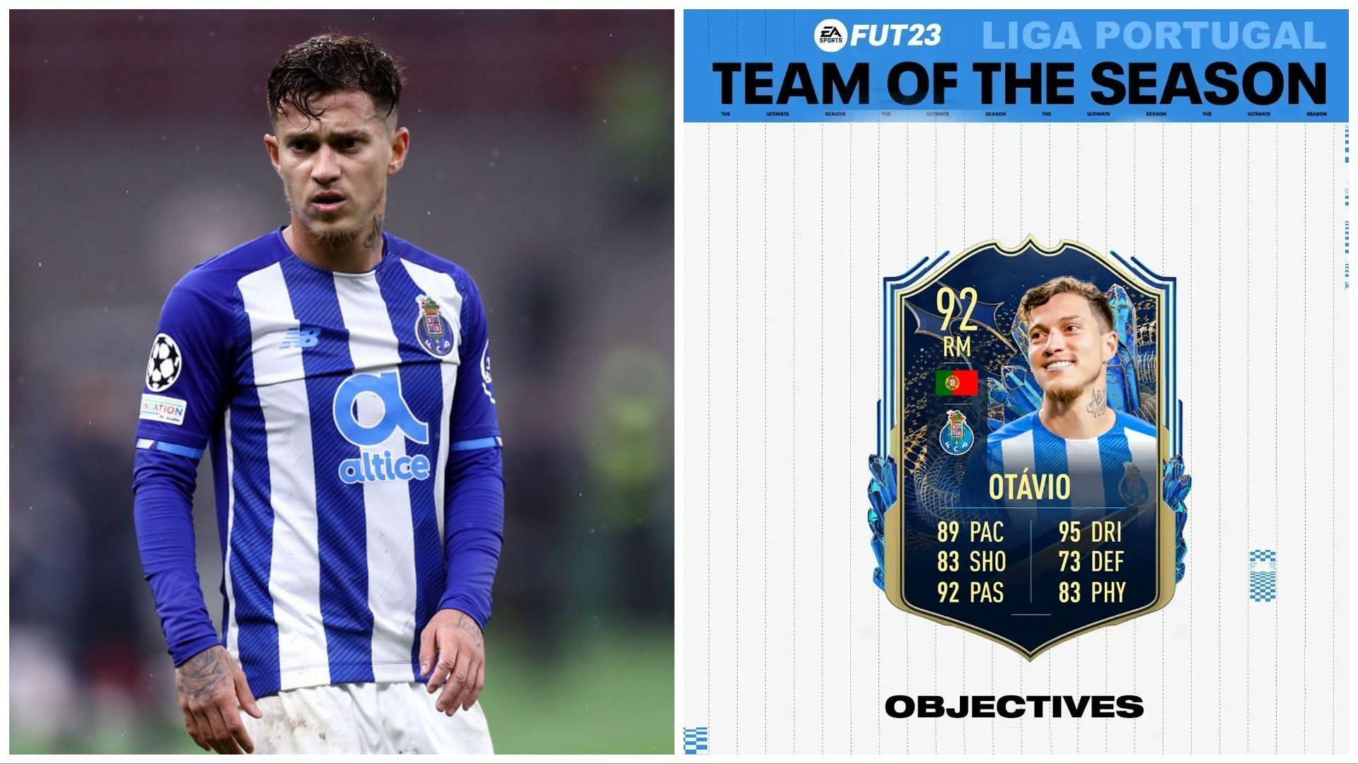 TOTS Otavio has been leaked (Images via Getty and Twitter/FIFAUTeam)