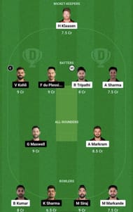 SRH vs RCB Dream11 Prediction Team, Grand League