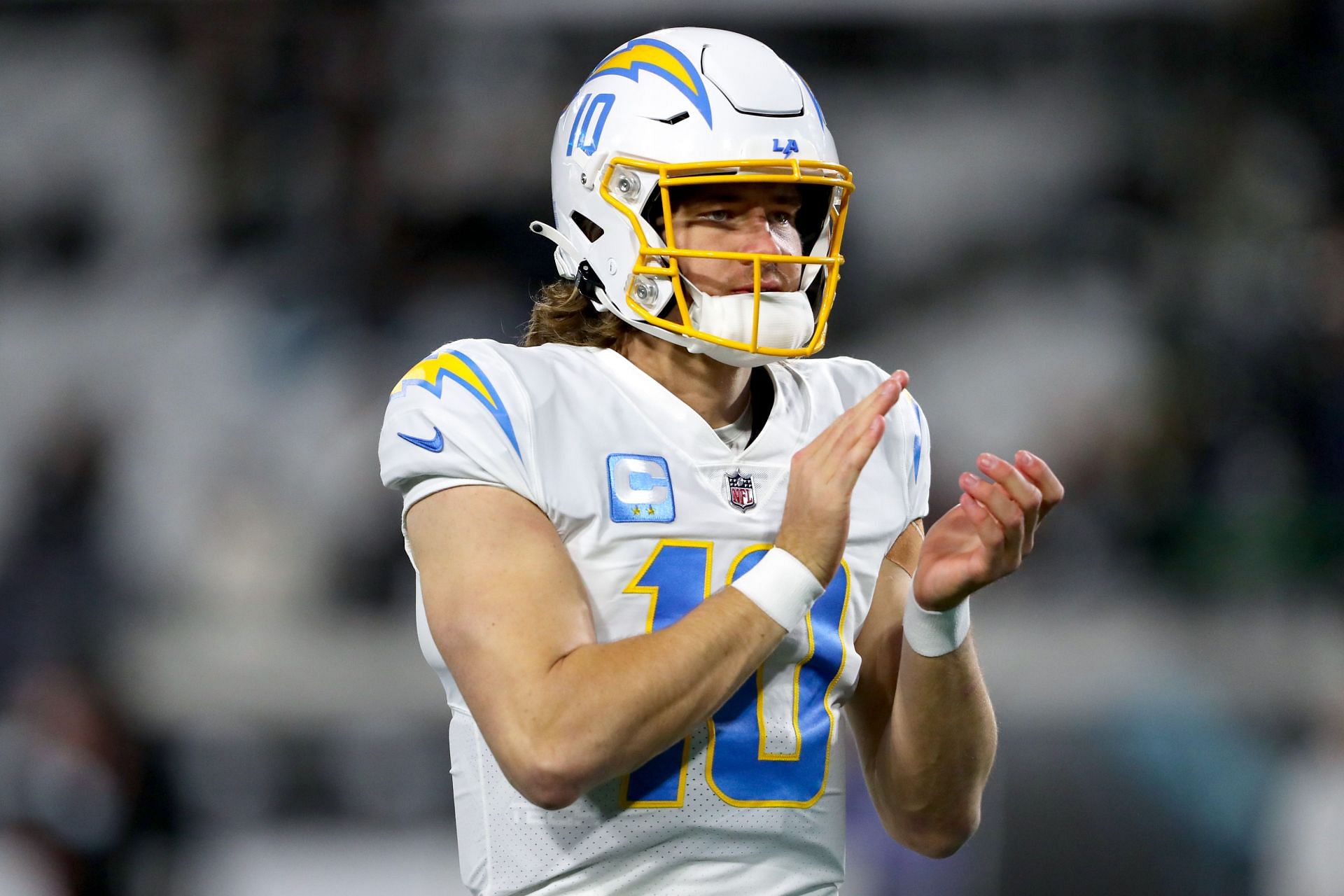 Justin Herbert: AFC Wild Card Playoffs - Los Angeles Chargers v Jacksonville Jaguars