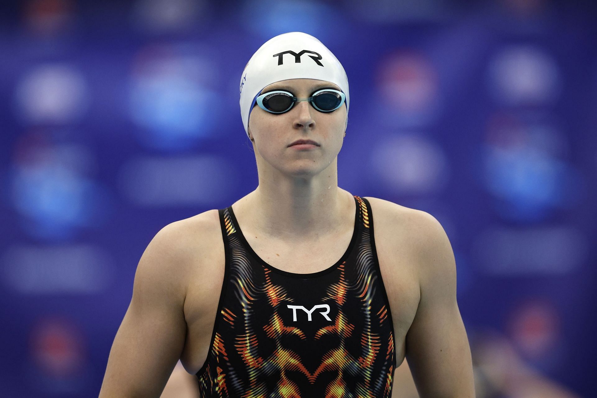 Katie Ledecky prepares to compete in the Women&#039;s 200m Freestyle Final during the Toyota U.S. Open Championships at Greensboro Aquatic Center