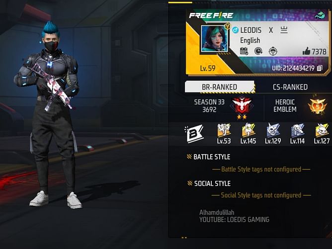 Leodis Gaming's Free Fire ID, stats, rank, guild, and more
