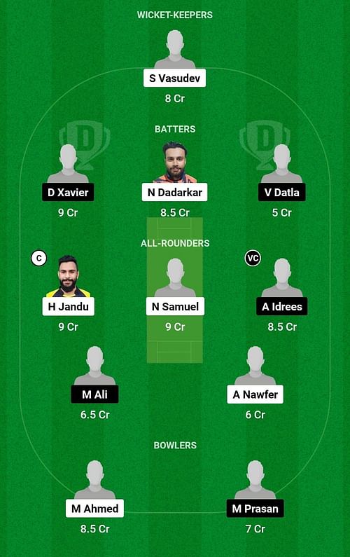 Dream11 Team for Al Hajery vs NCM Investments - Kuwait T20 Champions Trophy 2023.