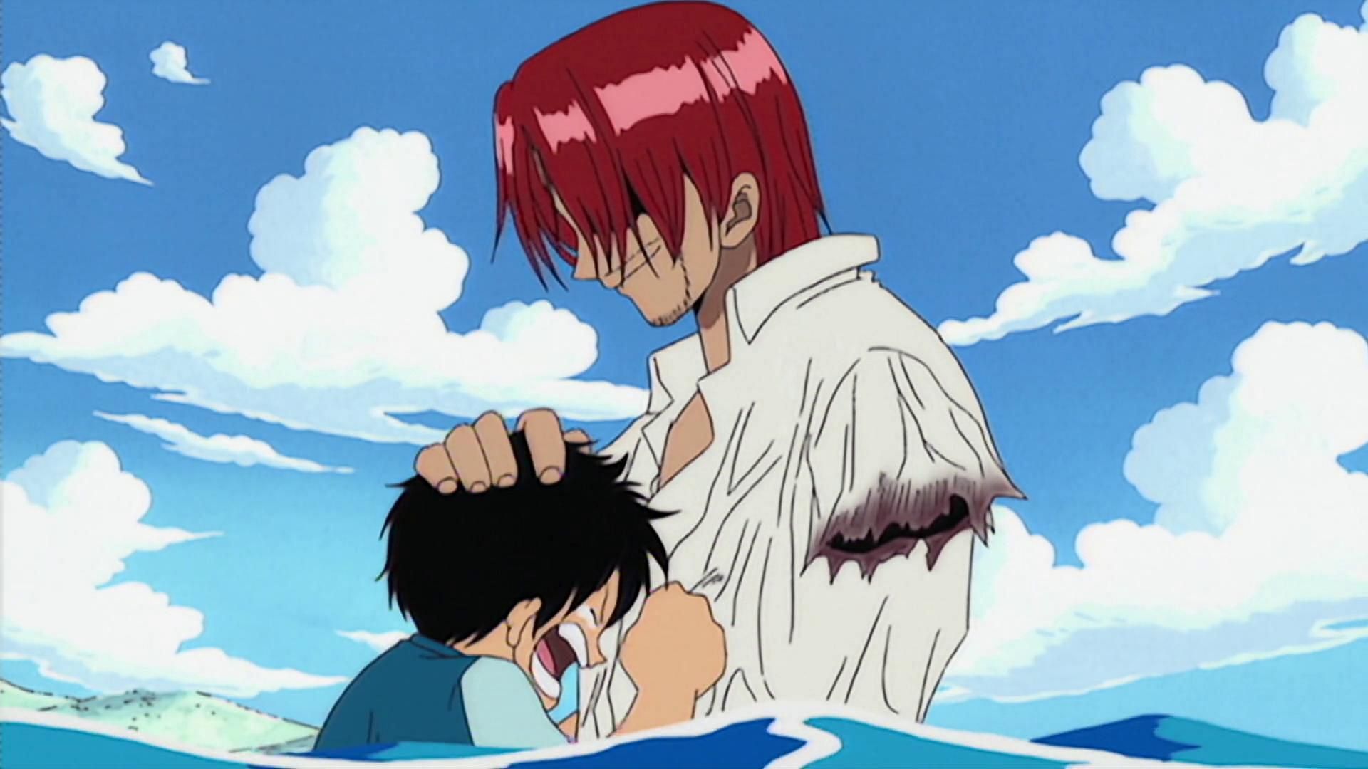 Shanks sacrificed one arm to protect Luffy (Image via Toei Animation, One Piece)