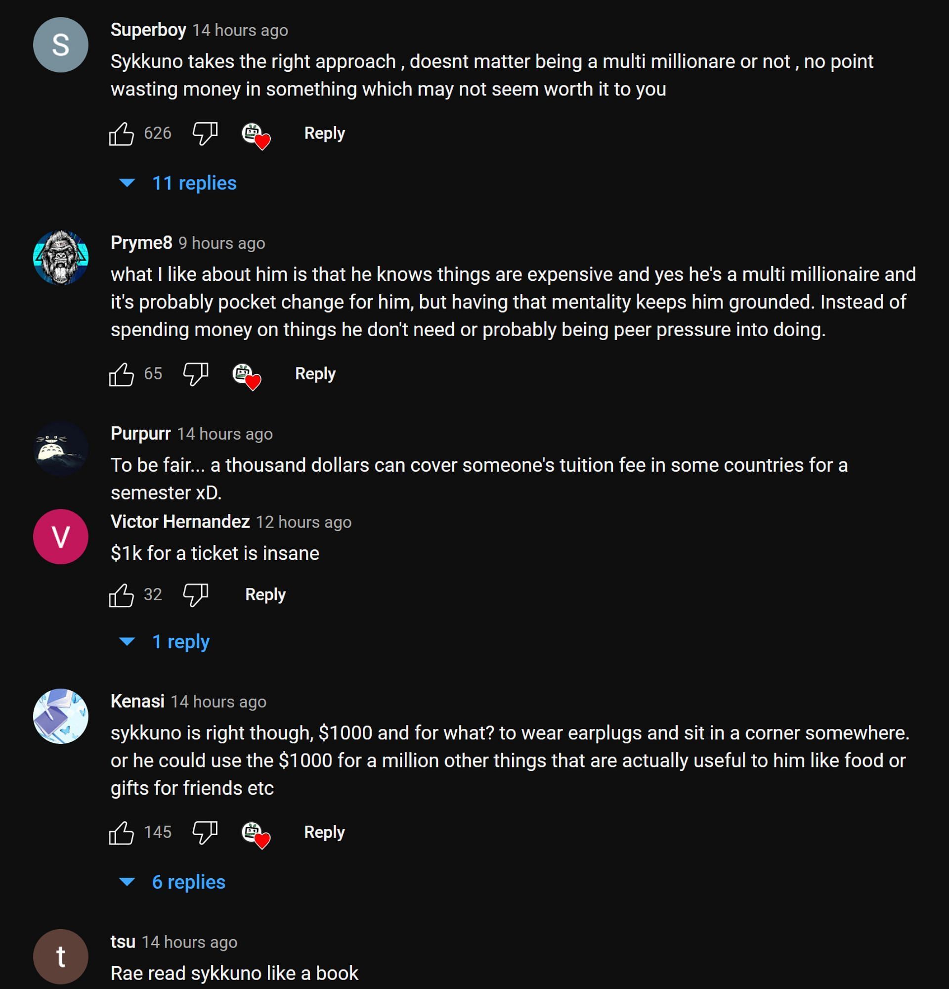 Fans in the YouTube comments section sharing their thoughts on the streamers&#039; clip (Image via Sykkey Daily/YouTube)