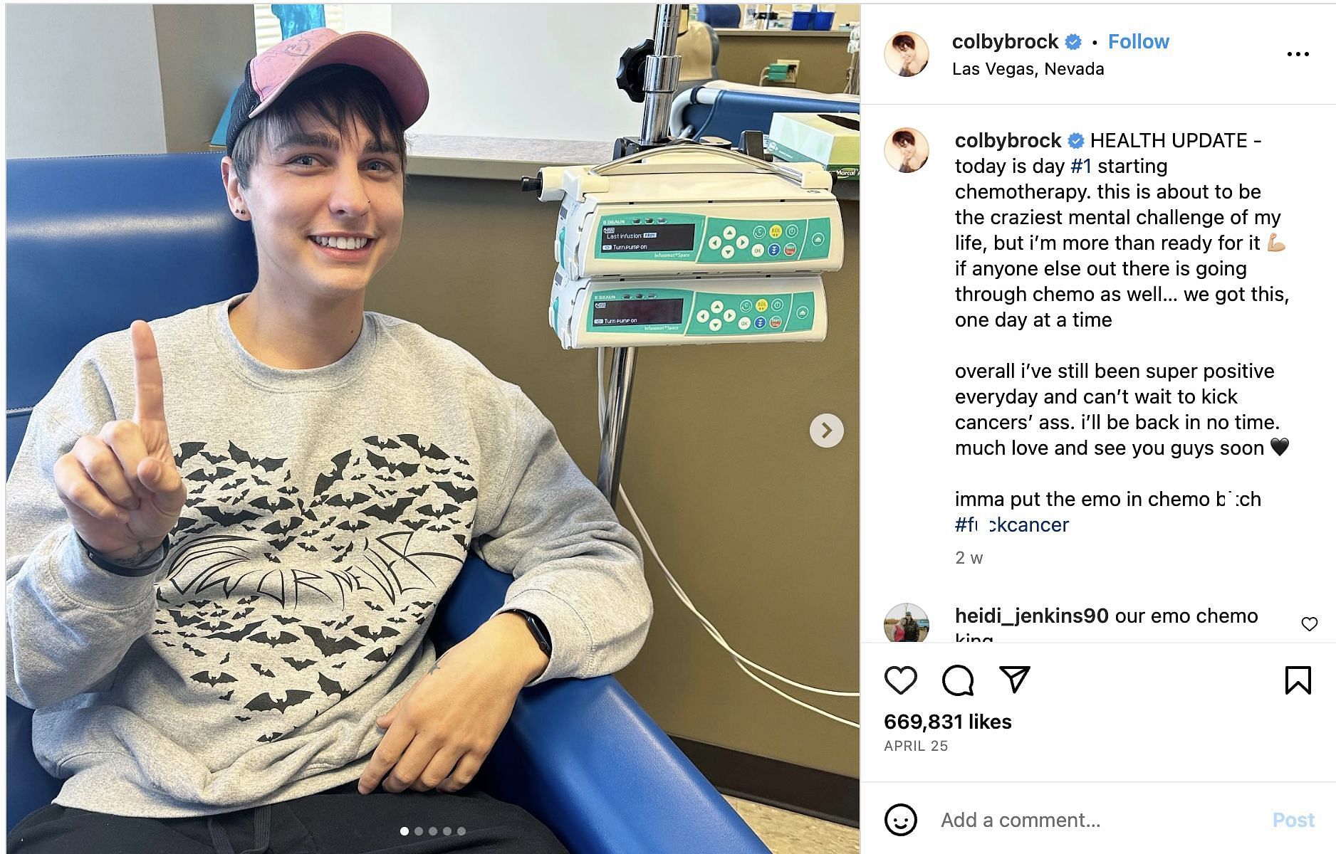 Social media users shower support as YouTuber shares health update after cancer diagnosis. (Image via Instagram)