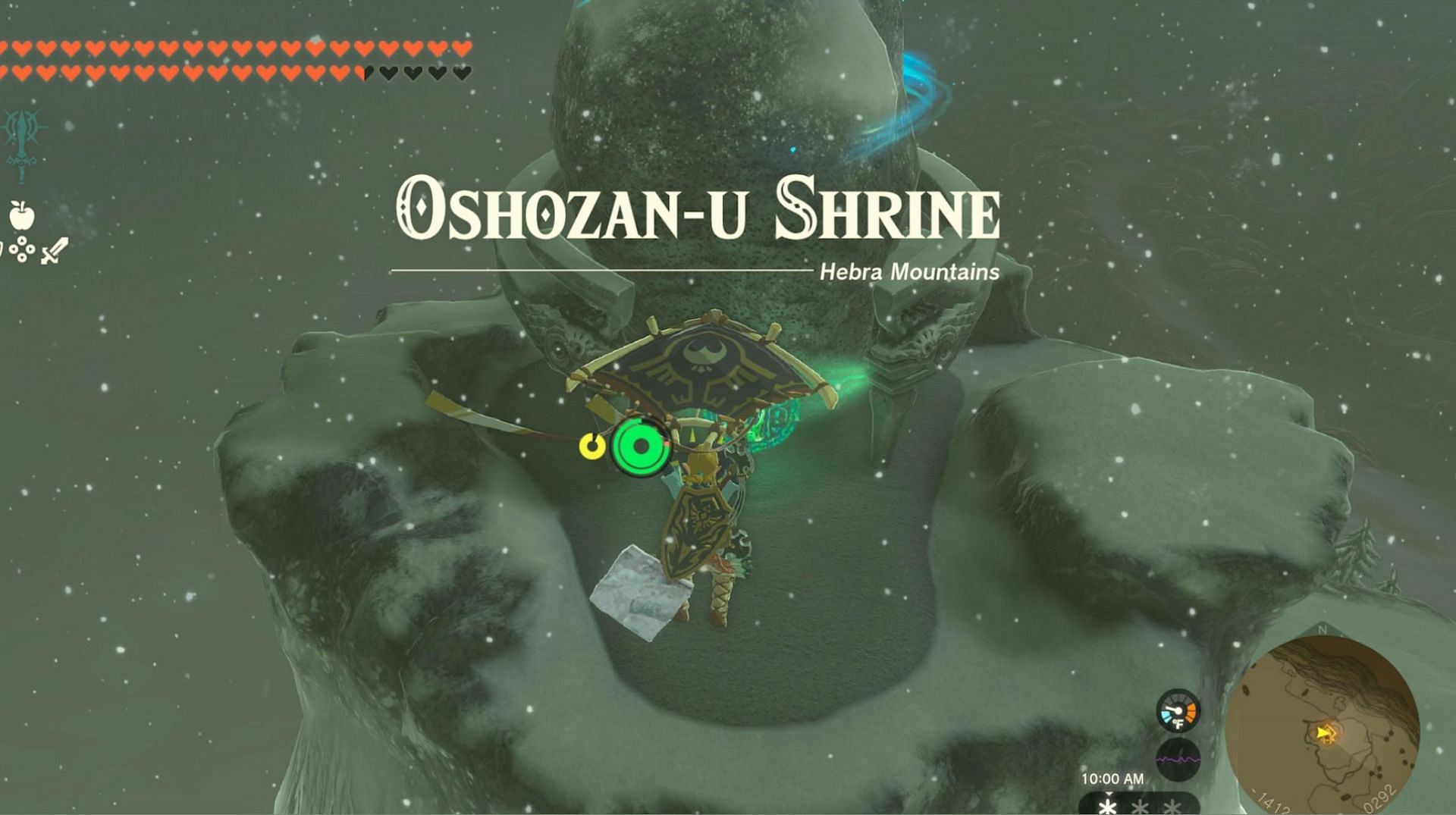 You must hit the circular target to complete the Oshozan-u Shrine in The Legend of Zelda Tears of the Kingdom (Image via Nintendo)