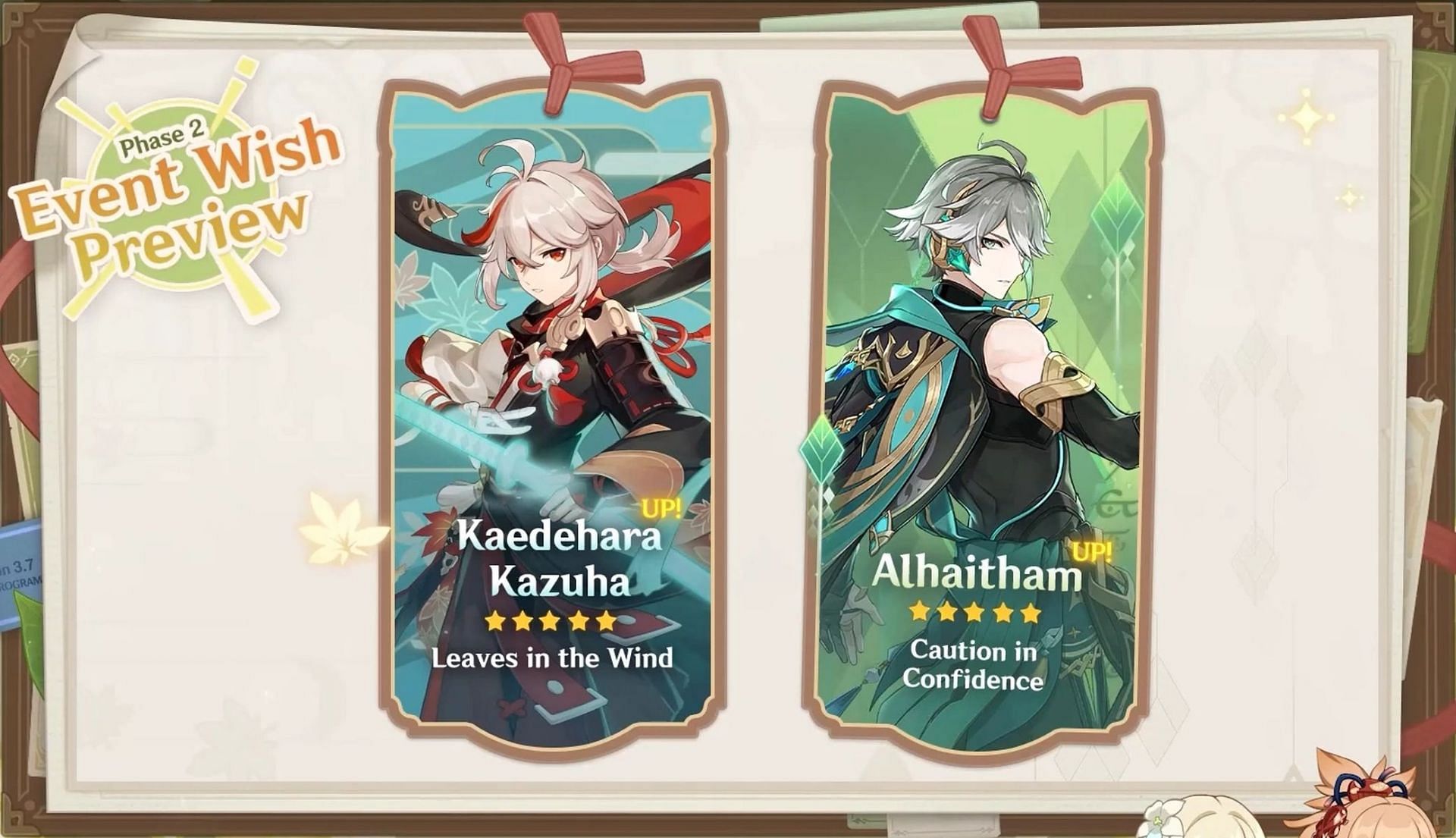 Kazuha and Alhaitham are in the second phase (Image via HoYoverse)