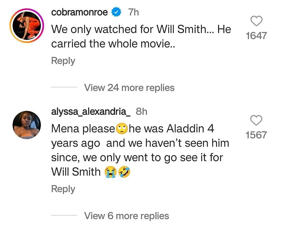 Social media users lash out on the Aladdin actor after he passed controversial comments on The Little Mermaid. (Image via Twitter)