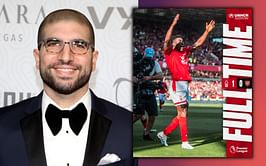 An elated Ariel Helwani reacts after Nottingham Forest stay up in the English Premier League