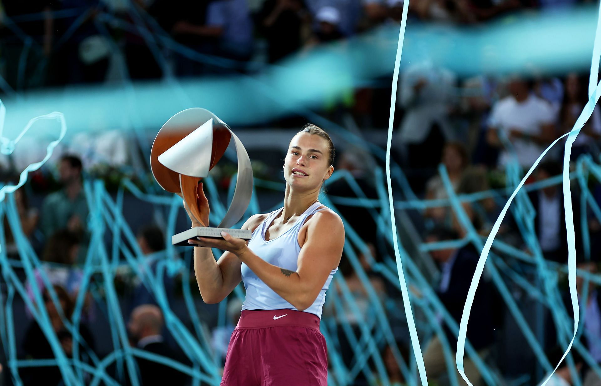 Aryna Sabalenka at the 2023 Madrid Open.