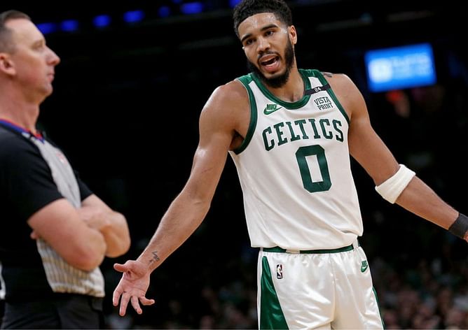 Watch- Jayson Tatum gets hit with a technical in NBA Eastern Conference finals Game 5