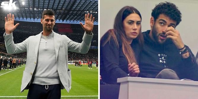 Novak Djokovic joins Matteo Berrettini and girlfriend Melissa Satta at Champions League semi-final between Milan and Inter