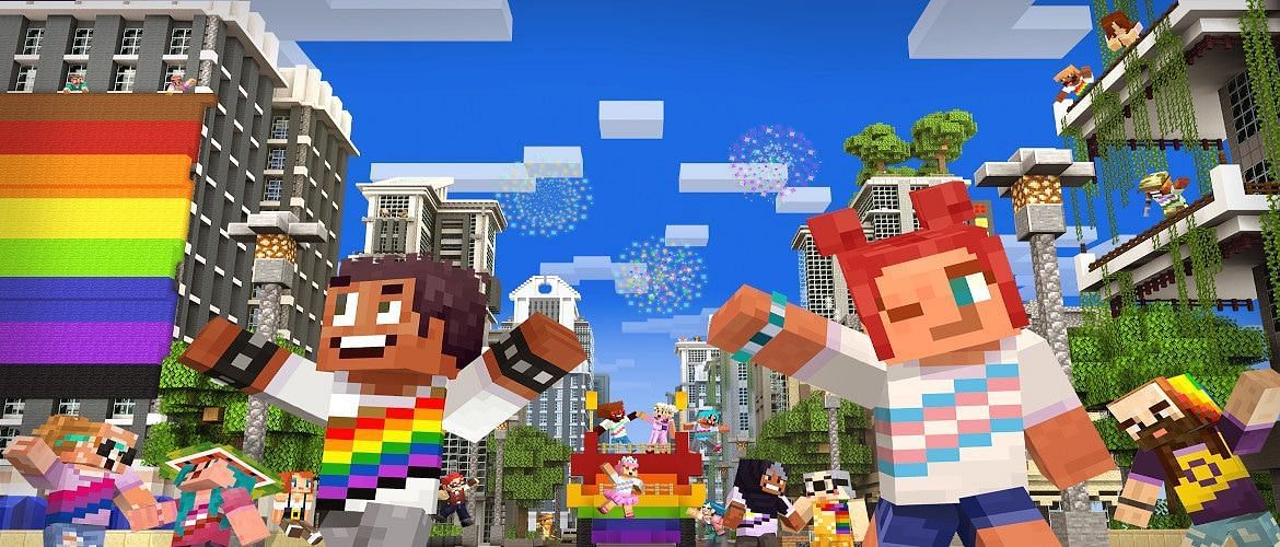 Minecraft Pride event (Image via Mojang)