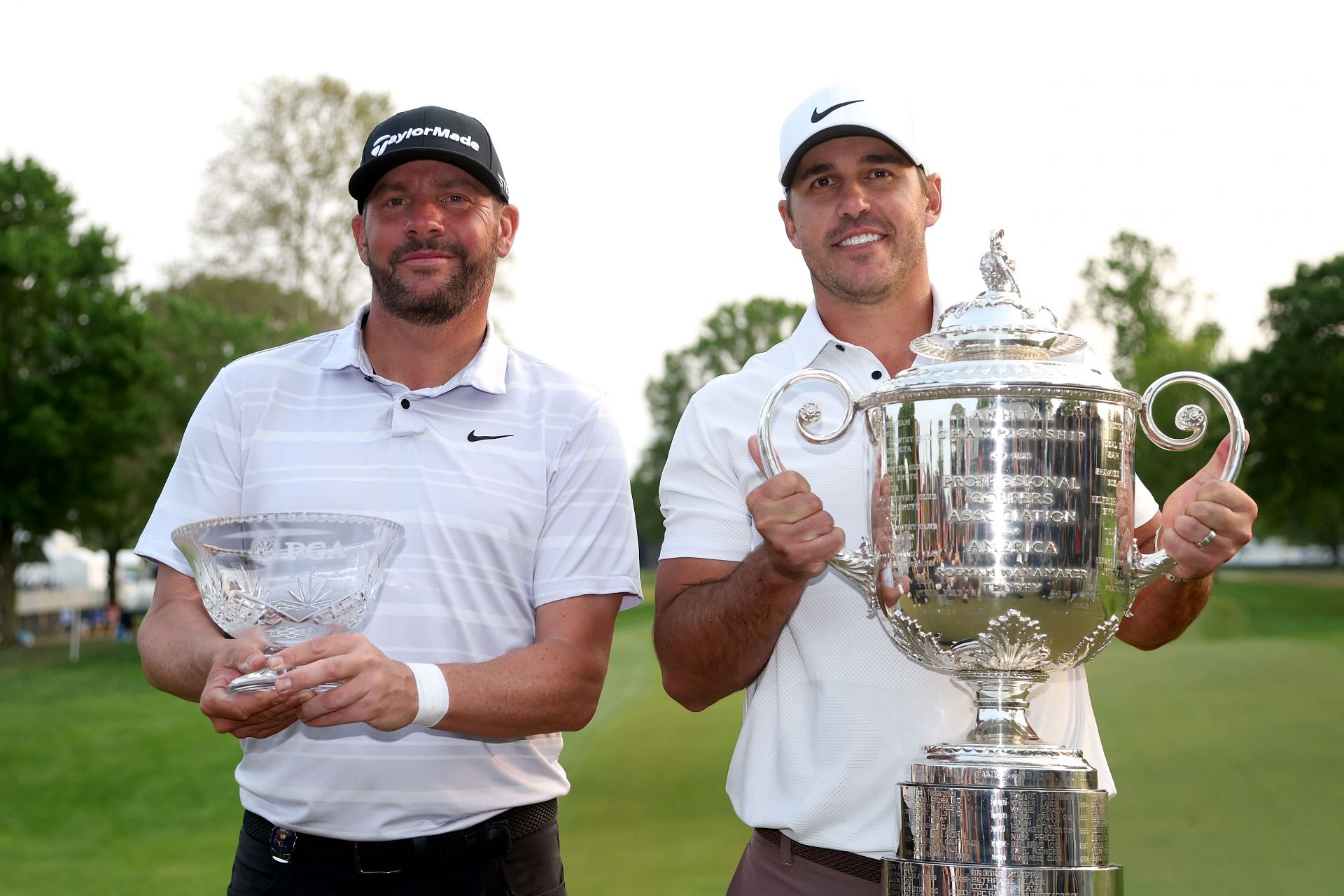 Champion Brooks Koepka and T15 Michael Block attracted the largest audience at the 2023 PGA Championship. (Image via Getty).