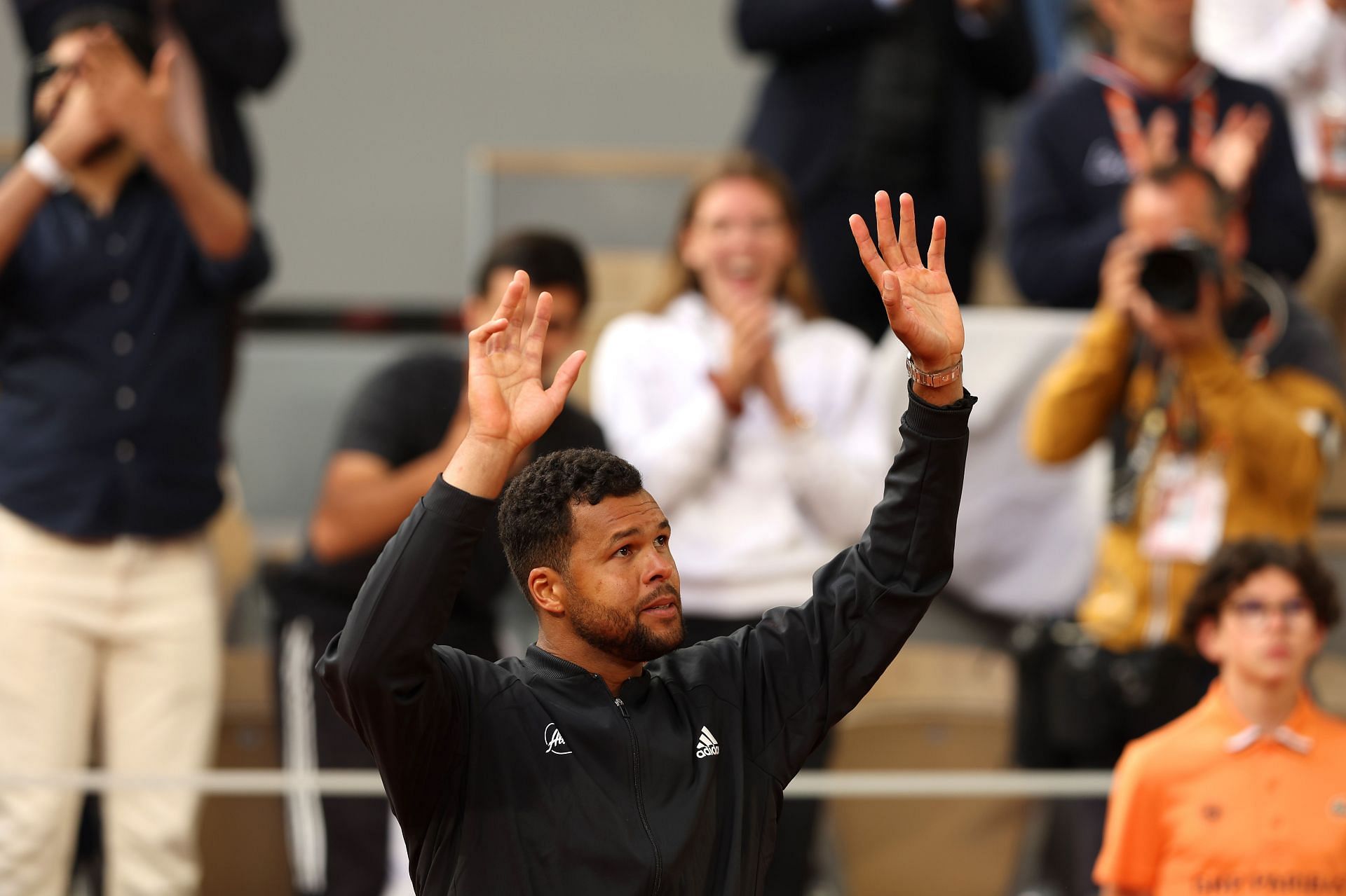 Jo-Wilfried Tsonga at the 2022 French Open.