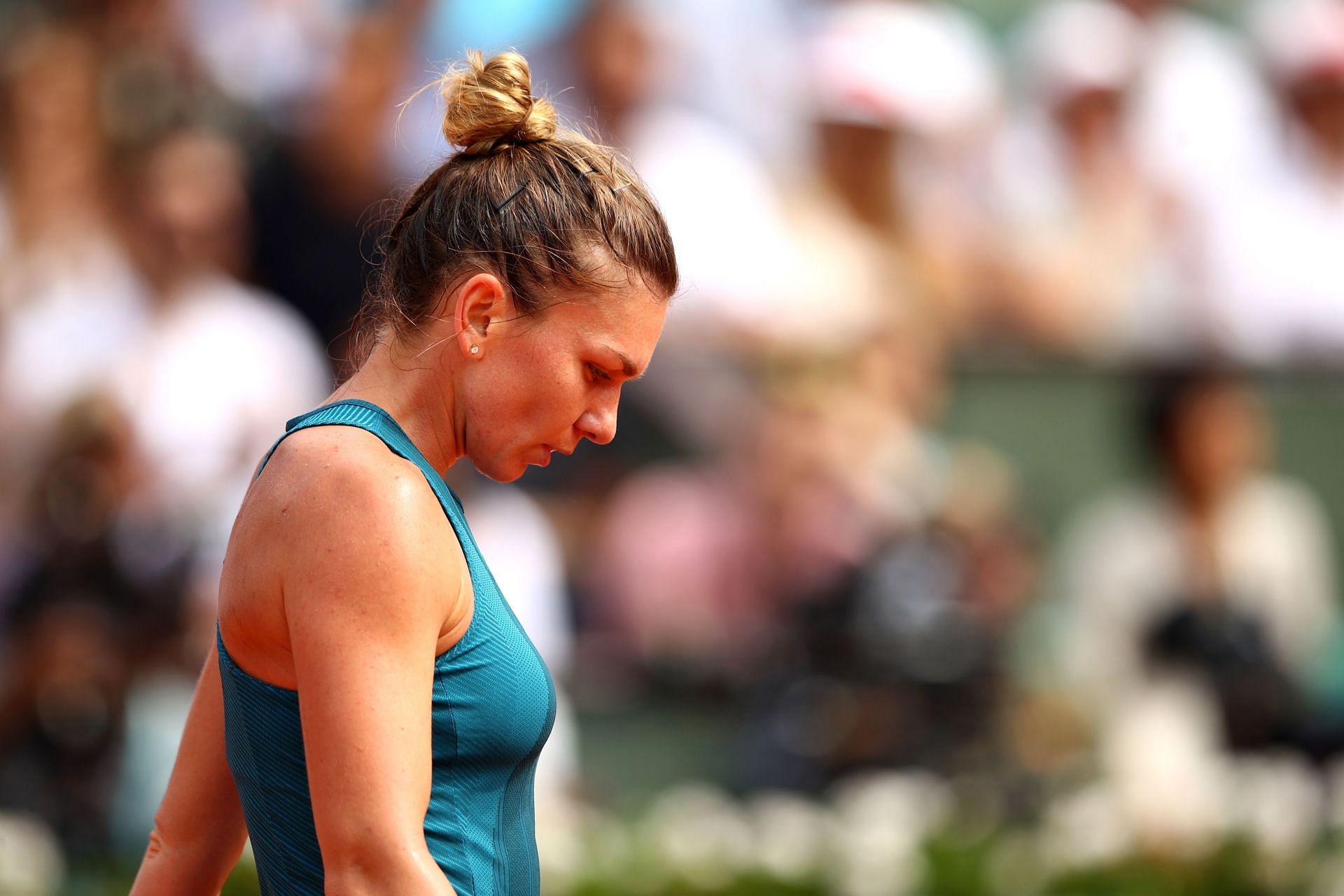 Simona Halep pictured at the 2018 French Open - Day Fourteen.