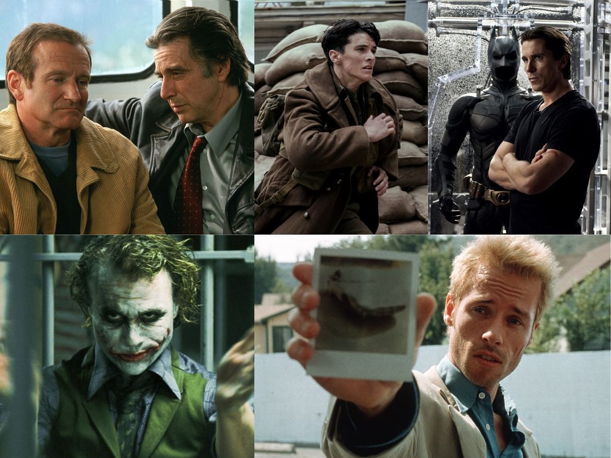 Collage of scenes from Christopher Nolan