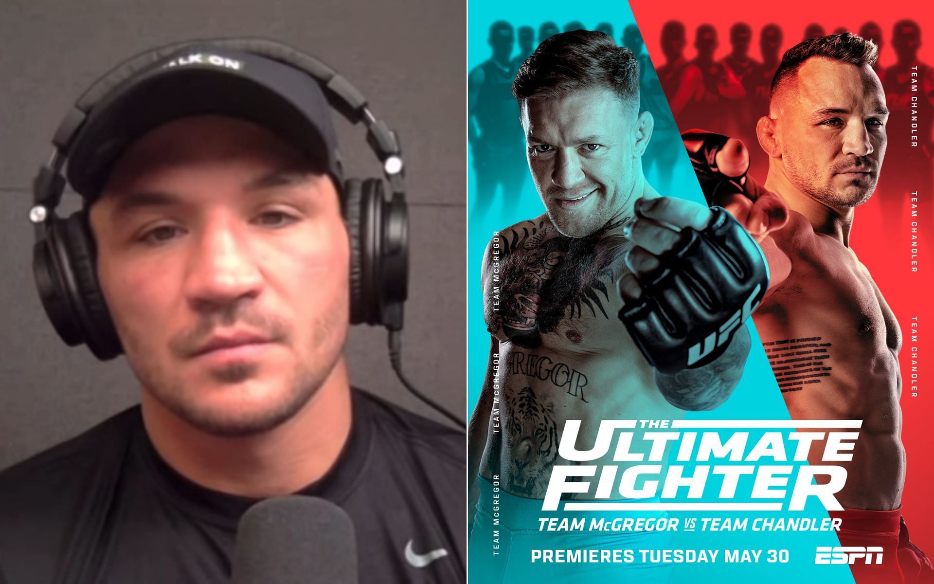 Michael Chandler [Left], and The Ultimate Fighter poster [Right] [Photo credit: @UltimateFighter - Twitter]