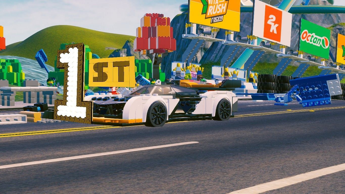 Races in LEGO 2K Drive can be chaotic, but they are really fun, especially the street racing events (Image via Visual Concepts)
