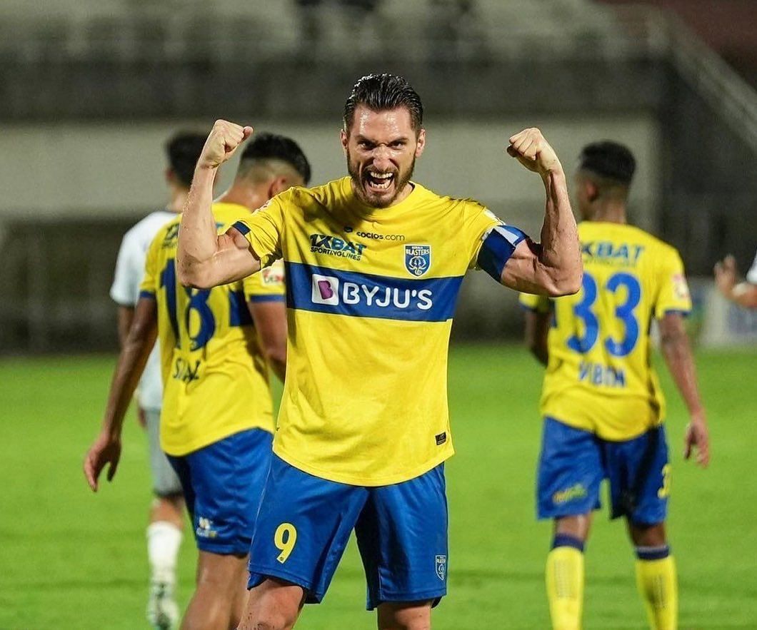 Dimitrios Diamantakos was a reliable attacking outlet for Kerala Blasters FC. (Image Courtesy: Twitter/@DiamantakosD)