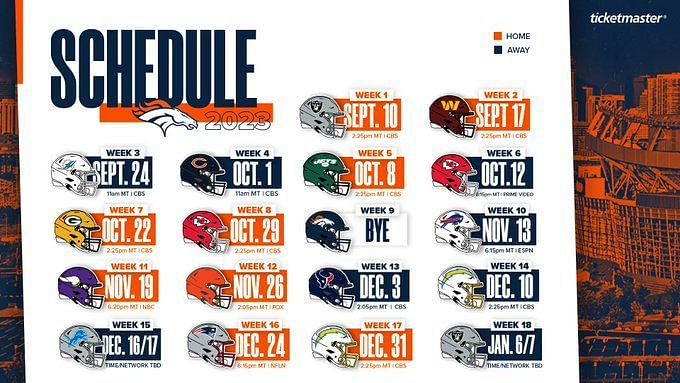 2022 Denver Broncos season schedule: NFL schedules announced