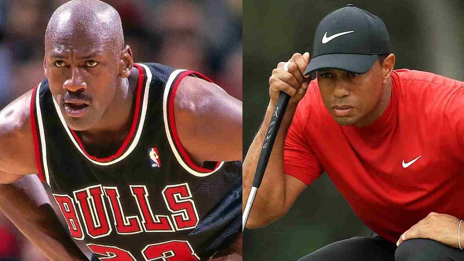 Chicago Bulls legend Michael Jordan and golf star Tiger Woods