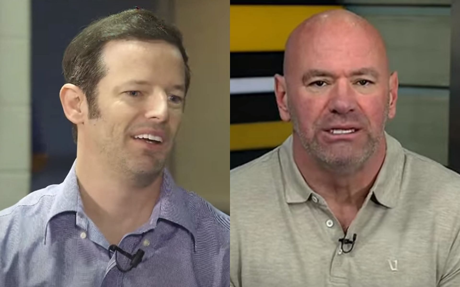 Sean Shelby (Left) and Dana White (Right) [*Image courtesy: left and right images via UFC YouTube channel]