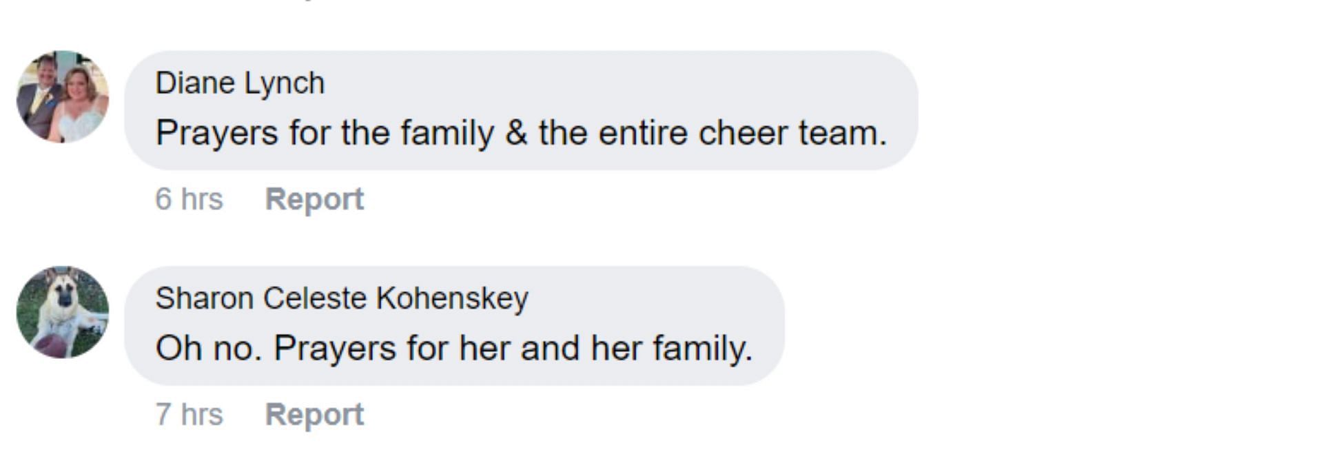 Netizens pay tribute to the late cheerleader (Image via FH Viking Cheer/Facebook)