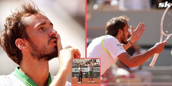 Daniil Medvedev yells at booing crowd to shut up after line call altercation during shock French Open 1R loss
