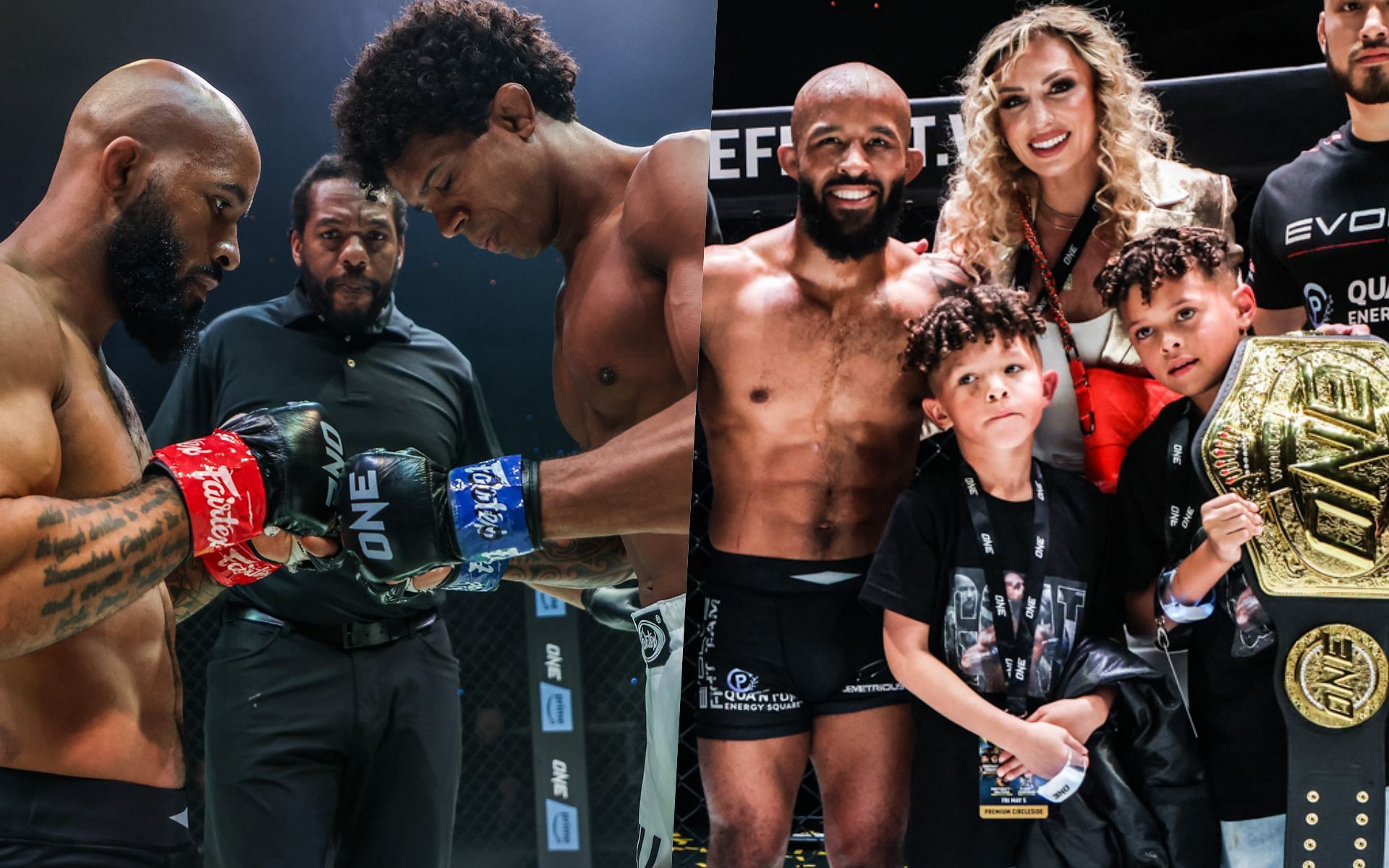 Demetrious Johnson (L) and Adriano Moraes (R) | Photo credit: ONE Championship