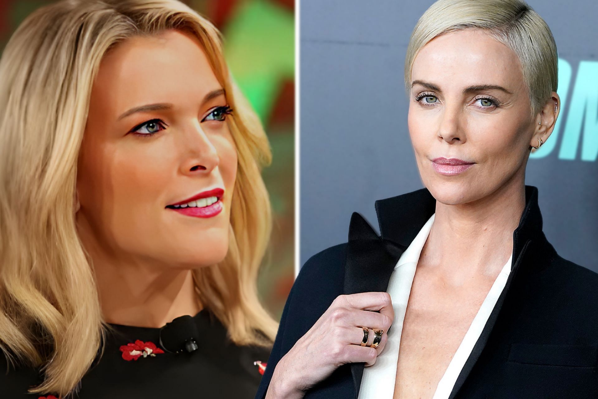 Megyn Kelly criticizes Charlize Theron for her comments at a pro-drag queen telethon (Image via Phillip Faraone/Getty Images &amp; John Lamparski/Getty Images)