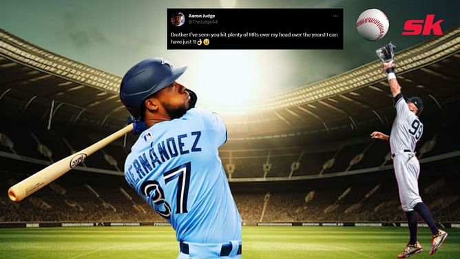 Aaron Judge responds to outfielder Teoscar Hernandez with comical counter: "Brother I’ve seen you hit plenty of HRs over my head over the years!"