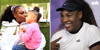 Pregnant Serena Williams and daughter Olympia show off their dance moves in front of the Eiffel Tower