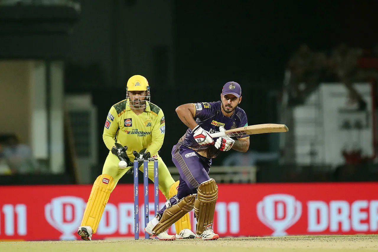 MS Dhoni and Nitish Rana in action [IPLT20]