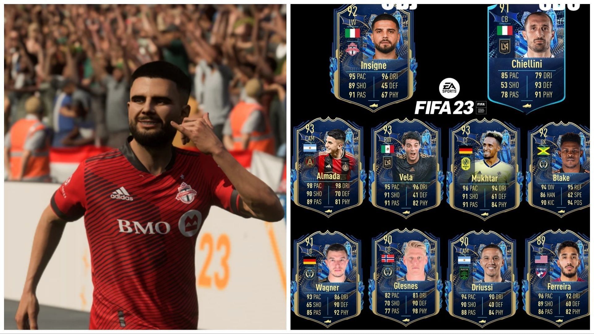 MLS TOTS have been leaked (Images via EA Sports and Twitter/FIFA23Leaked_)