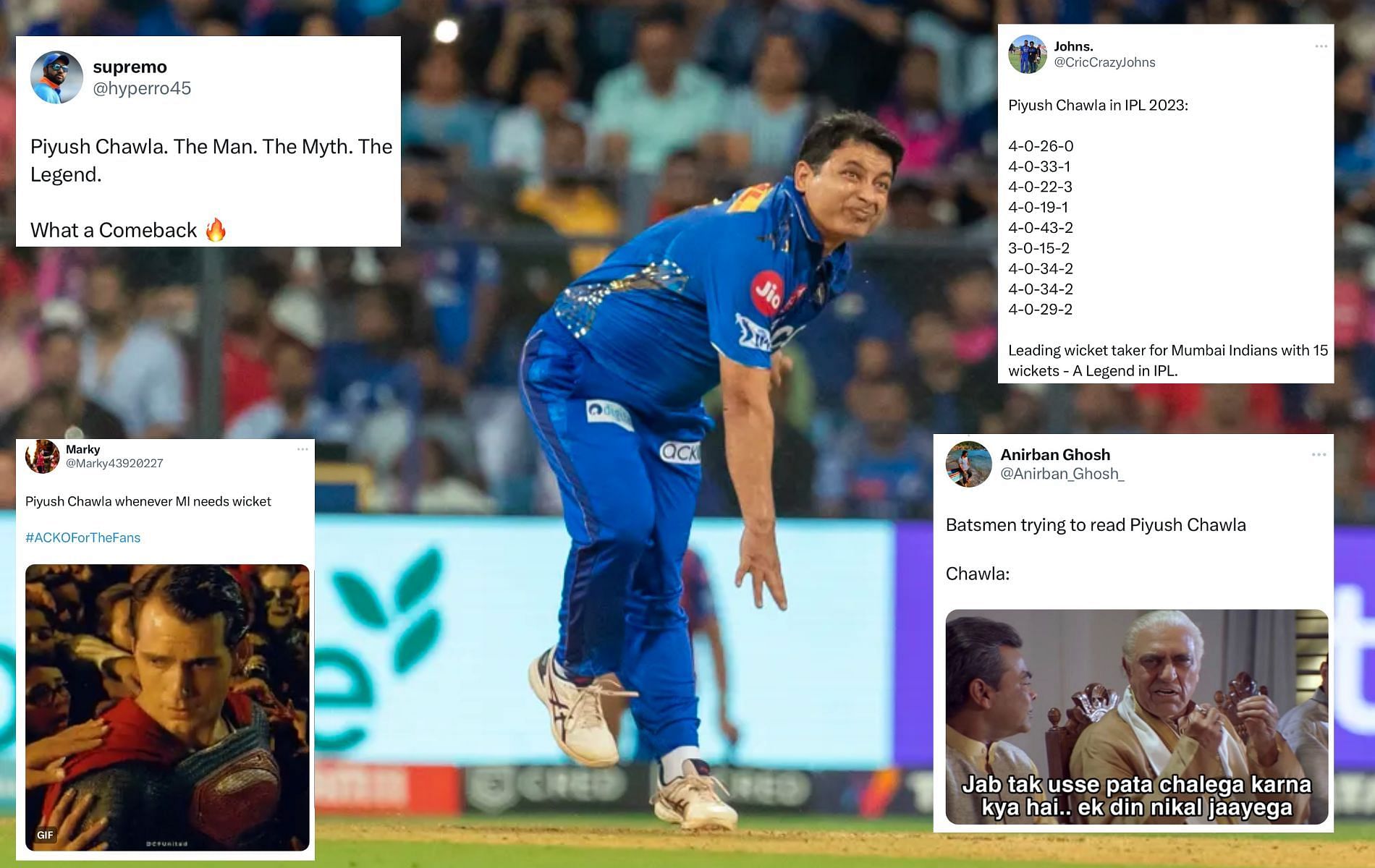 Piyush Chawla has been the top performer with the ball for MI in IPL 2023. (Pic: IPLT20.com)