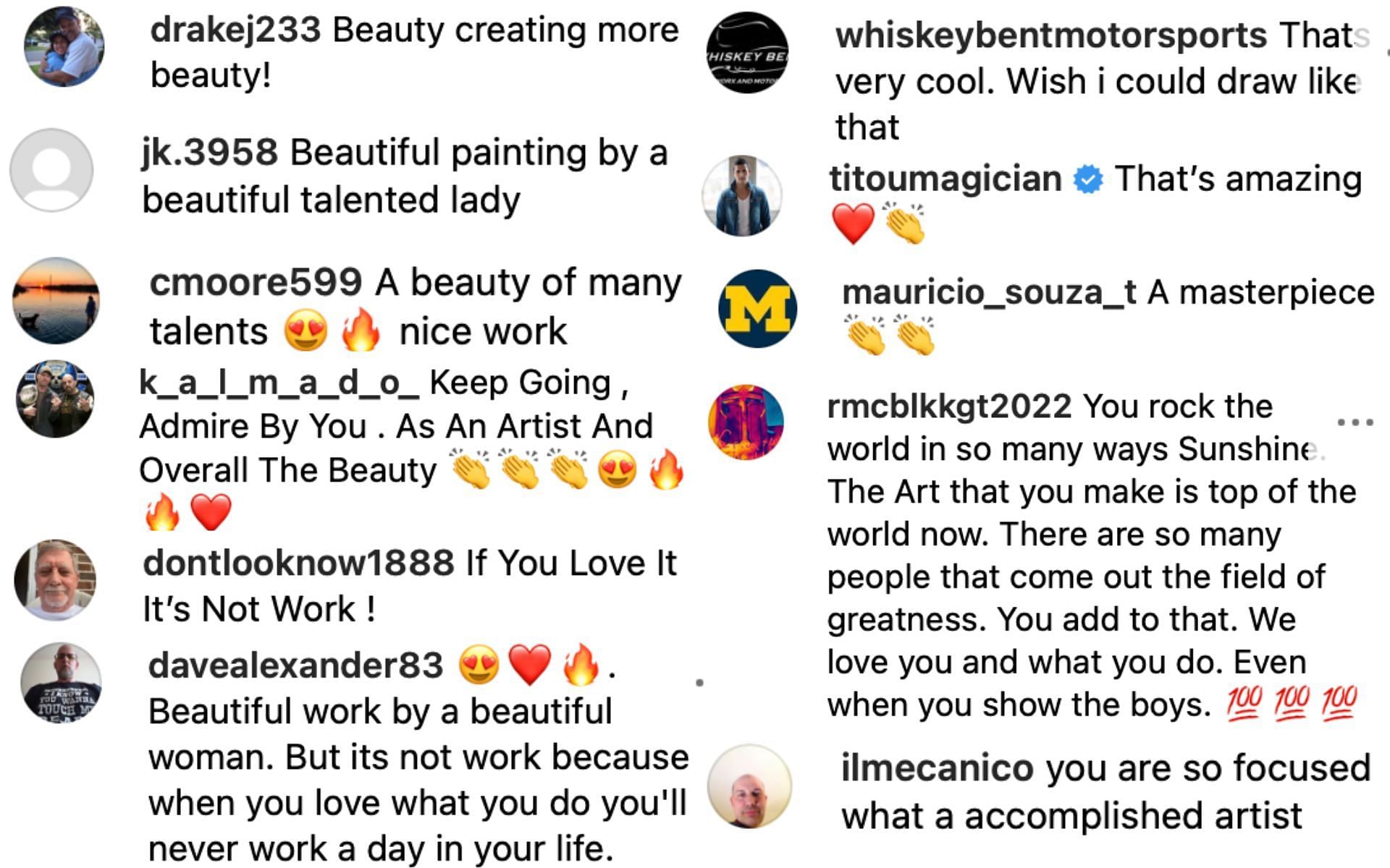 The support and love shown in Brittney Palmer&#039;s Instagram comments. [via Instagram @brittneypalmer]