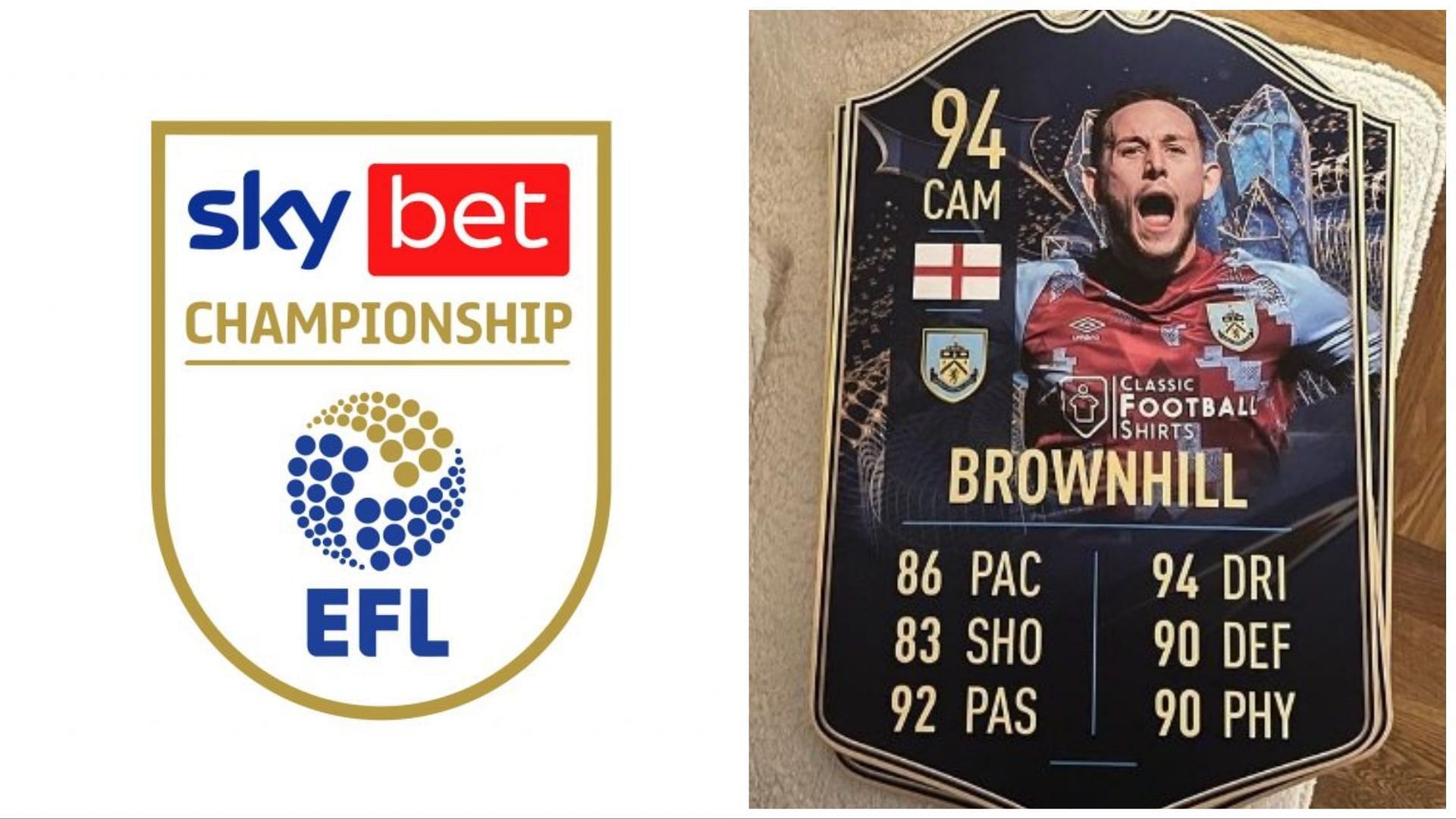 TOTS Brownhill has been leaked (Images via EFL and Twitter/FUT23News)