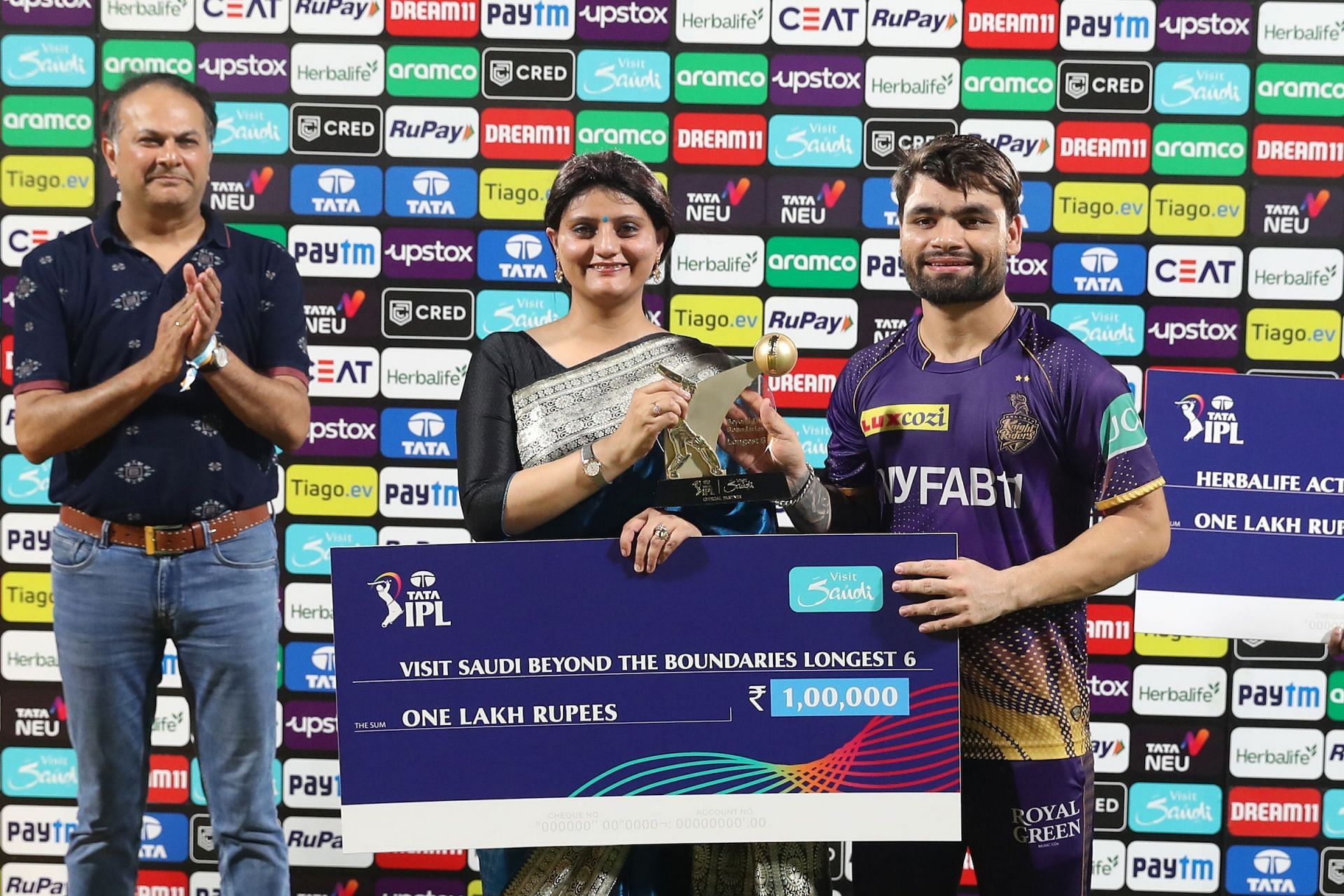 Rinku Singh at the presentation ceremony [Image: IPL]