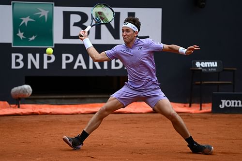 Casper Ruud in action at the Italian Open